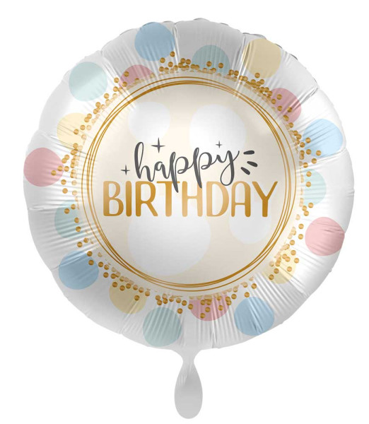 Balon foliowy urodzinowy w miękkie kropki 71cm