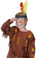Indianer Stirnband Rot-Gelbe Feder Kinder