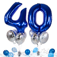 Vorschau: 10 Heliumballons in der Box Blau 40