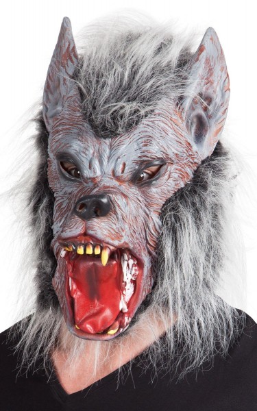 Horror werewolf mask with fur