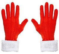 Miss Santa handskar med plyschdetaljer