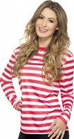 Preview: Striped shirt long sleeve unisex red white