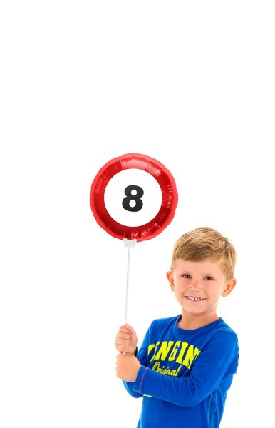 Ballon mit Stab Verkehrszeichen mit Sticker 2