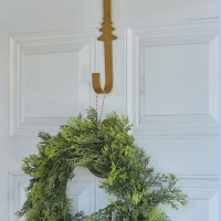 Vista previa: Colgador de corona navideña de casa de campo 30 x 6 cm