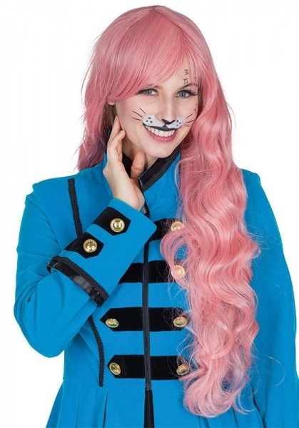 Parrucca per capelli lunghi Frosty Pink da donna