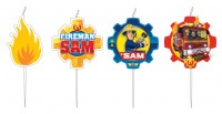 4 Fireman Sam SOS cake candles 7.5cm
