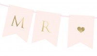 Preview: Bridal couple garland light pink 85 x 15cm