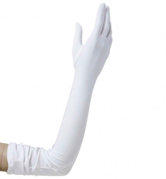 Glamorösa handskar Vita 60cm