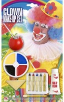 Classic clown make-up with a nose