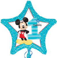 Stjerneballon Mickey Mouse 1. fødselsdag