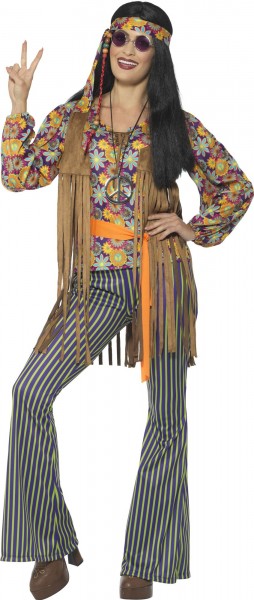 Disfraz de mujer hippie flower power
