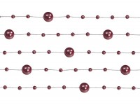 Anteprima: Collane di perle decorative in rosso bordeaux 1,3m