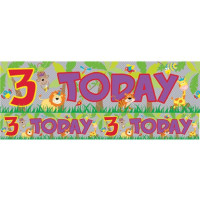 3rd birthday holographic foil banner 2.6m