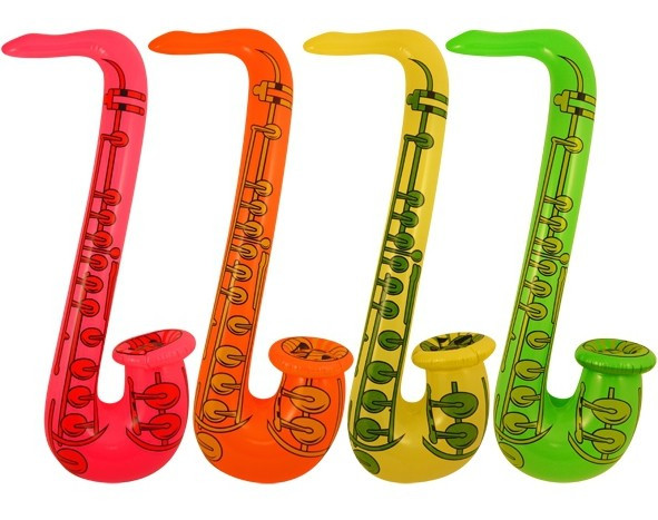 Oppustelig neon saxofon 55cm