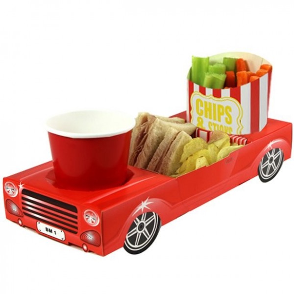 Snack box voiture de course rouge 29,5cm