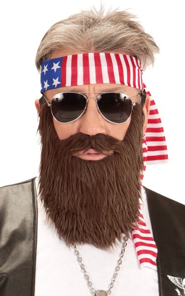 Barba rocker con fascia per capelli americana