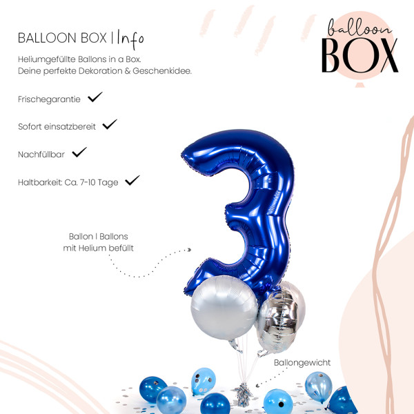 Ballongruß in der Box 5er Set Blau 3 3