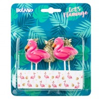 5 flamingo & pineapple cake candles