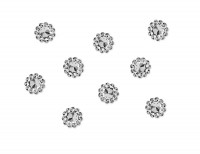 Preview: 50 crystal flowers sprinkle decoration silver 1cm