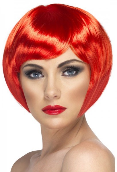 Intense red bob wig Roxy