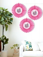 Hanging decoration rosettes pink 30cm