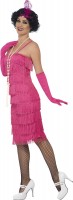 Vista previa: Vestido rosa Charleston con flecos Rosalinda