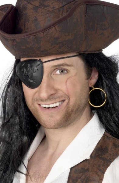 Captain Oneeye Piraten Augenklappe mit Ohrring