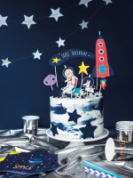 Preview: Space party cake decoration 7 pieces