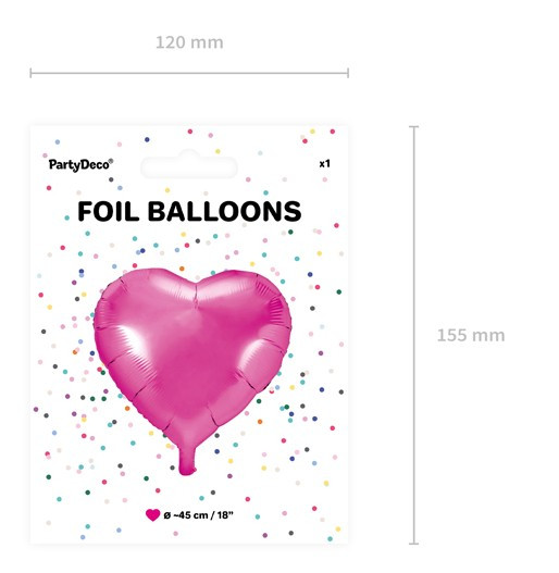Herzilein Folienballon fuchsia 45cm 3