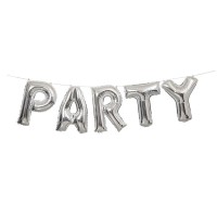 Vorschau: Party Folienballon Girlande Silber Celebration