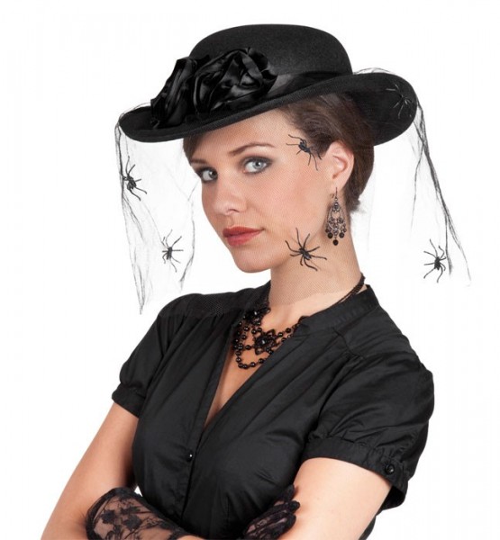 Scary hat with spider veil