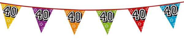 Holographic 40th birthday pennant chain 800cm