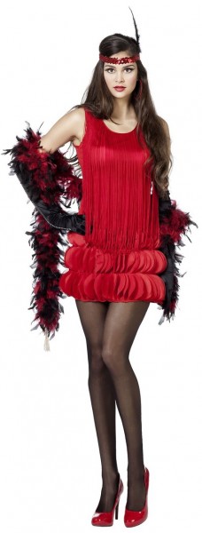 Flapper Charleston Dress In Red