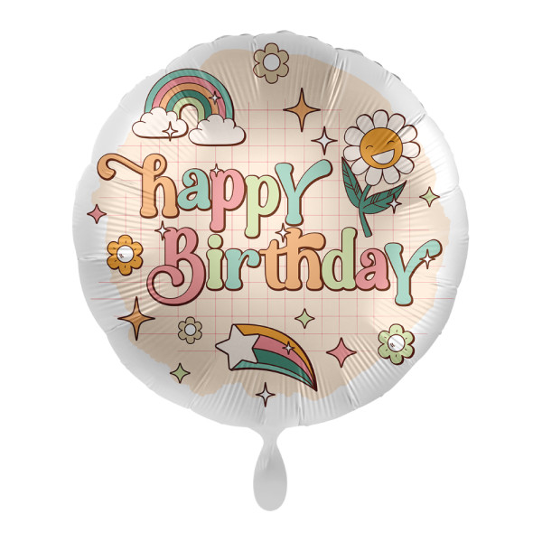 Foil Balloon Power Flower Birthday 45cm