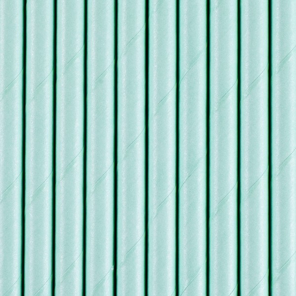10 pailles en papier menthe turquoise 19cm 2