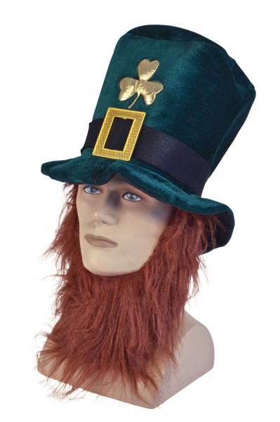 Sombrero irlandés con barba roja