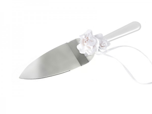 Tortenset Messer und Heber mit Blumendeko