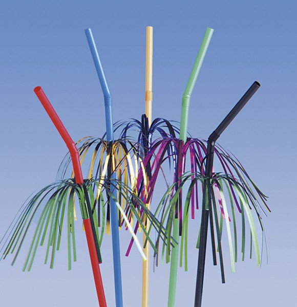 100 Palm Beach Flexi straws multicolored 24cm