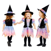 Anteprima: Costume da strega arcobaleno scintillante per bambini