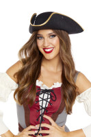 Piraten Hut für Erwachsene schwarz-gold
