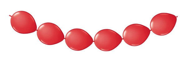 8 balloner krans i rød 3m