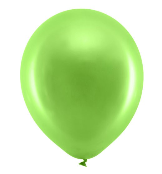 10 festlige hit metalliske balloner grøn 30cm