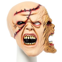 Vista previa: Máscara de látex de doble zombi de terror