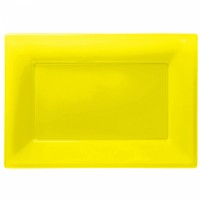 3 gule serveringsplader 33 x 23 cm