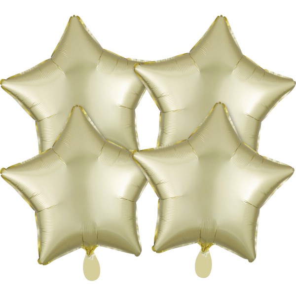 Balon satynowy 4 gwiazdki szampan 43 cm