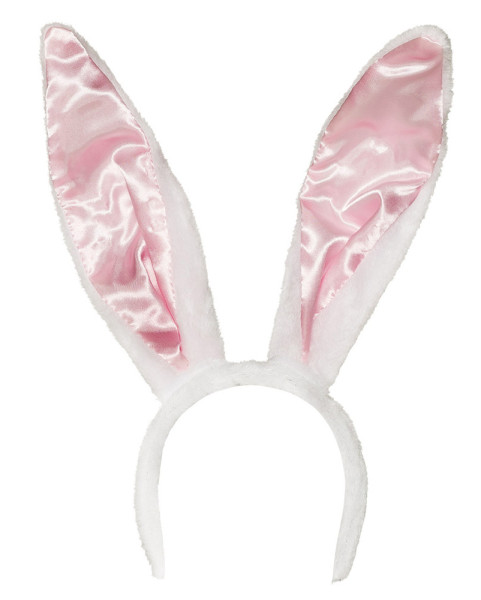 Uszy królika premium w biało-różowym kolorze
