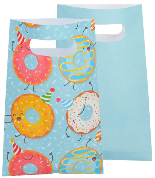 10 torebek upominkowych Happy Donut o średnicy 23 cm