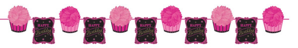 Favoloso compleanno Cupcake Garland Pink 365cm