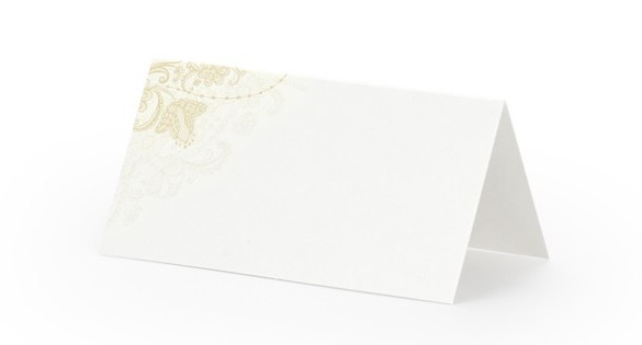 25 place cards white - gold
