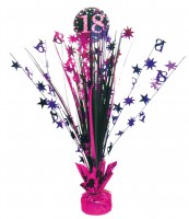 18e verjaardag Roze sprankelende tafelfontein 46cm